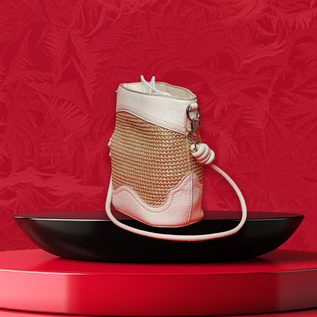 Benita Soleil Bucket Bag — Sandstone Weave