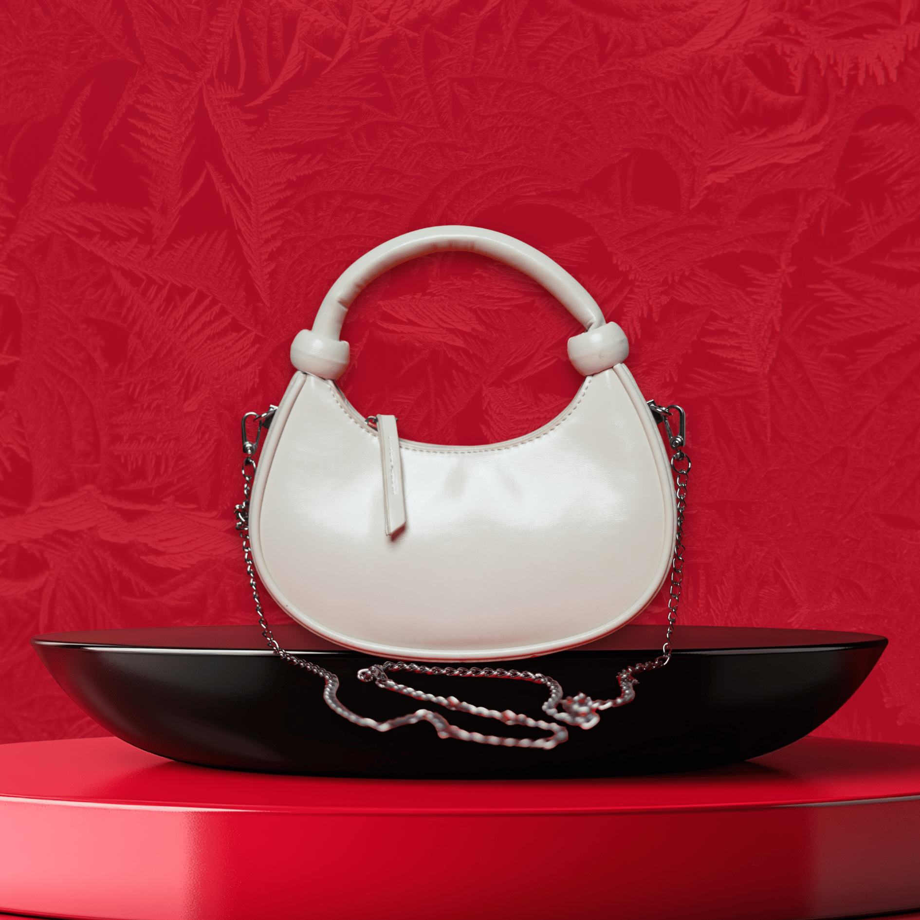 Benita Aria Crescent Bag — Pearl Gloss