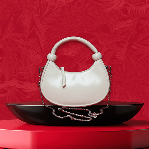 Benita Aria Crescent Bag — Pearl Gloss