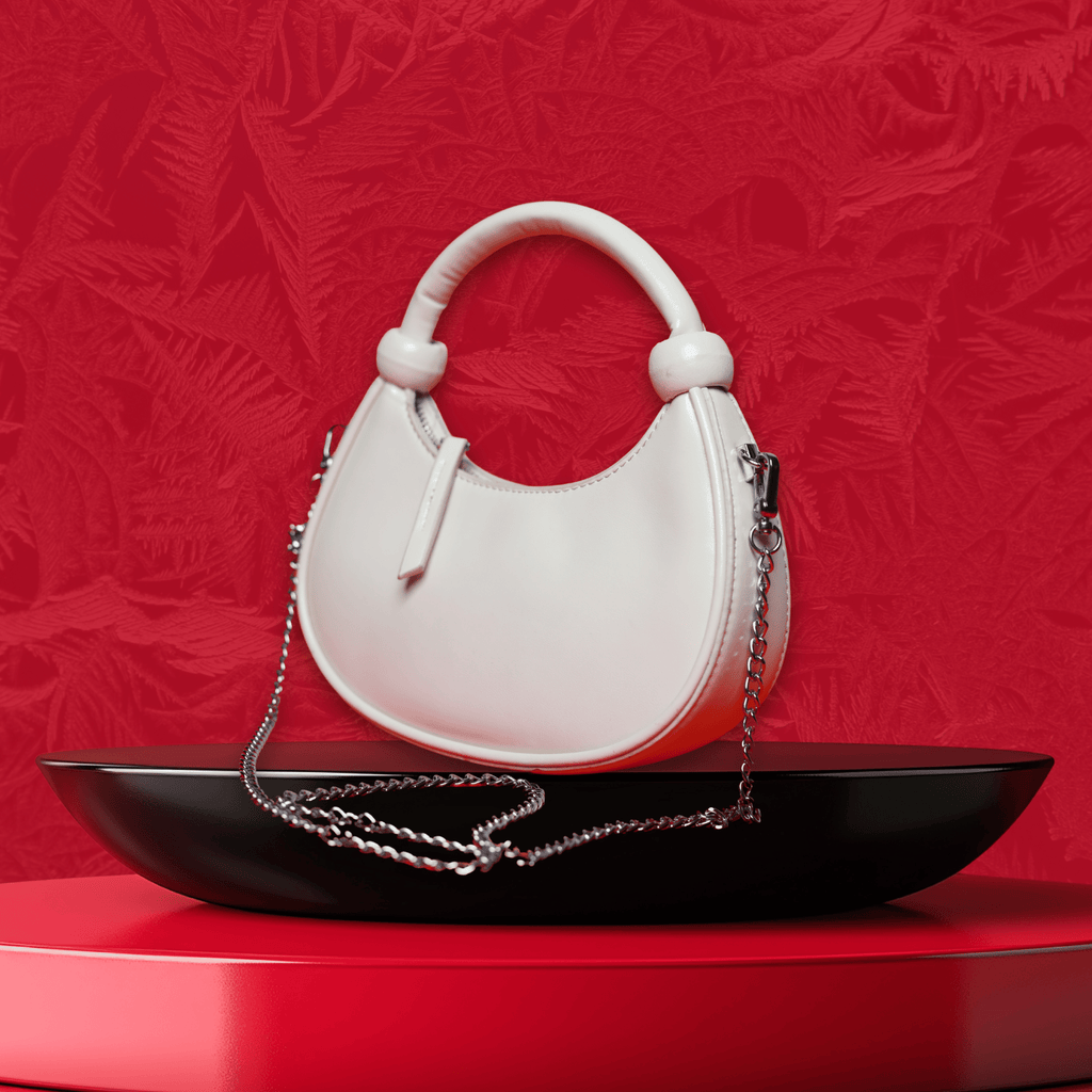 Benita Aria Crescent Bag — Pearl Gloss