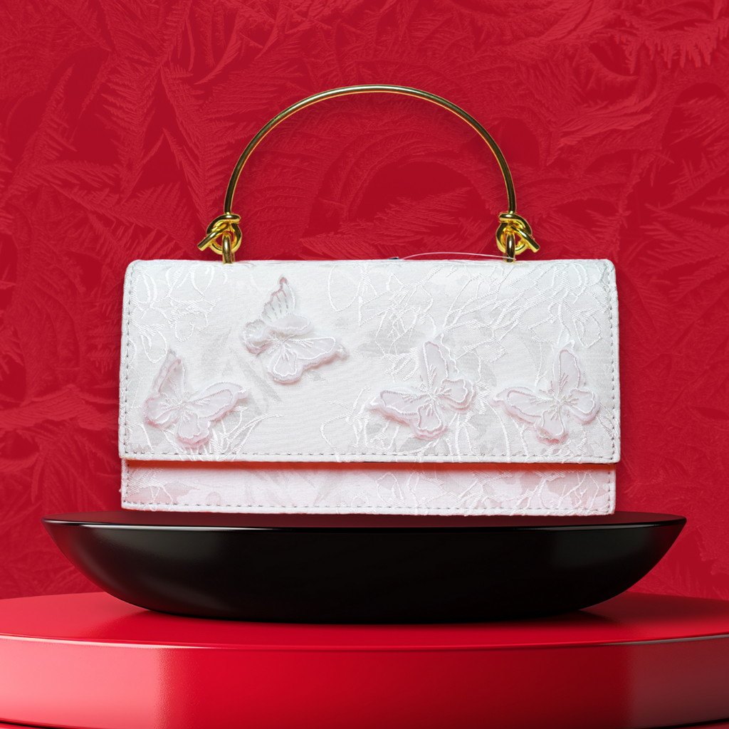 Benita Mariposa Clutch — Ivory Lace