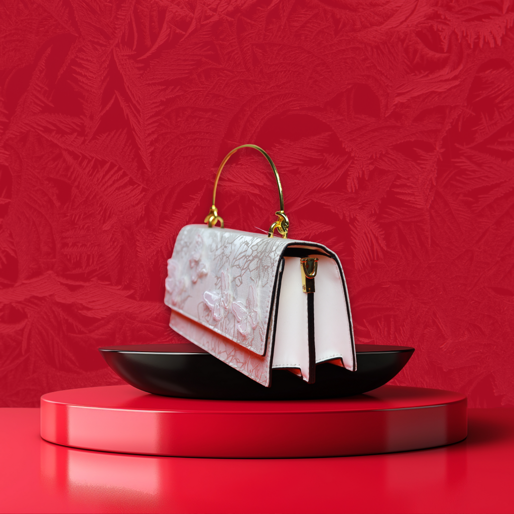 Benita Mariposa Clutch — Ivory Lace